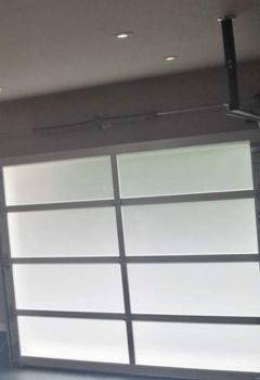 Double Electric Glass Overhead Garage Doors – Arlington Installation